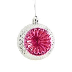 30974743 Silver and Pink Retro Bauble £1.50