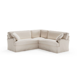 Beatrice II Faux linen Loose Cover Corner Sofa Universal Natural