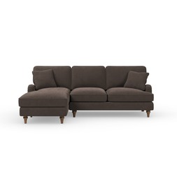 Beatrice ii velvet corner chaise lhf bitter chocolate £999
