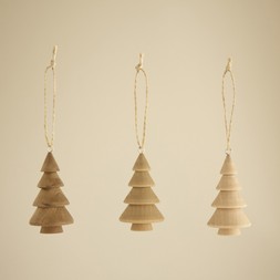 Pack of 3 wooden Christmas tree decs ​ £2 (31045526)