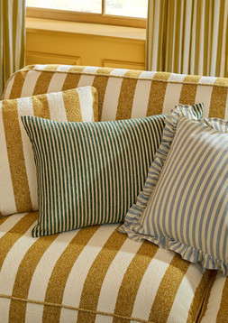 Pattern Drenching X Dunelm - Chenille pencil stripe cushion cover £12 & Frilled stripe cushion cover £12
