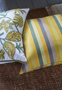 Cork Street Stripe Natural Cotton Cushion