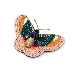 Beaded butterfly brooch
