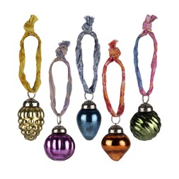 50076946 £13 Recycled Glass Jewel Bauble Tree Dec Set
