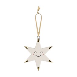 50077381 £9 Ceramic Smiley Star Tree Dec