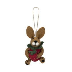 50081081 £9.50 Fairtrade Felt Strawberry Hare - MAY ONWARDS