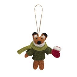 50082515 £9.50 Felt Fox with Scarf and Stocking Tree Dec NT Exclusive