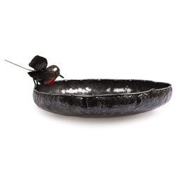 Bird bath with robin accessory
