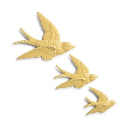 Ceramic swallows wall art, set of three