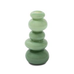 Glass pebble vase, green