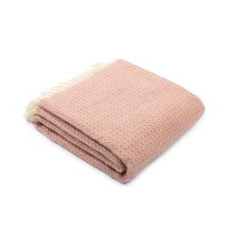 National Trust throw, river weave dusky pink