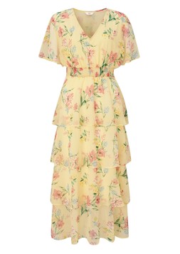 Chiffon Tiered Maxi Dress Yellow Floral £59(Available from July)