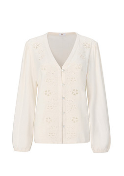 Long Sleeve Broiderie Blouse Ecru £45(Available from July)