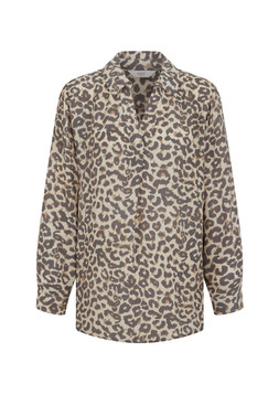 Longline Popover Blouse Mocha Animal print £34 (AB12723)