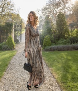 Metallic Textured V-Neck Tiered Maxi Dress £65 - Available from 3rd September