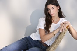 SCOOP NECK SS GOLD DOT TEE £24