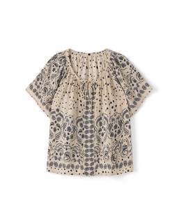 Short Sleeve Printed Tie Neck Blouse £45 (AB12784)
