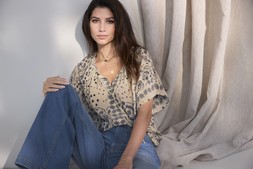 SS PRINT TIE NK BLOUSE £45