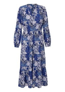 Tiered Long Sleeve Maxi Dress Marine Paisley £52 ( Availble from August)