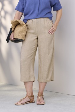 Viscose Linen Blend Cropped Trousers £33(AC16962)