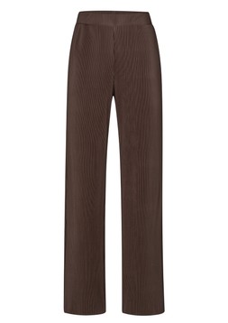 Plisse Jersey Wide Leg Trousers Chocolate £32