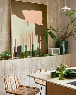 HKLIVING Abstract Painting - Mustard/Nude