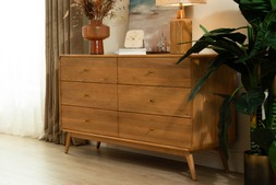  Poe Oak 6 Drawers Chest - RRP €2,399 NOW €1,499