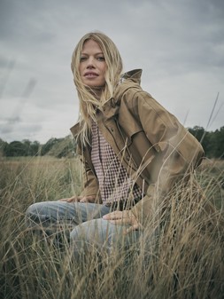 FatFace, Beck Gingham Shirt, £49.50, Inverness Raincoat, £145, and Filby Straight Bleach Jeans, £59.00