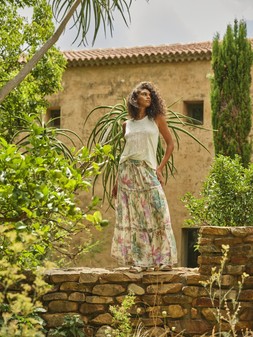 FatFace, Jayla Tropical Maxi Skirt £59, Paloma Graphic Palm Top, £32