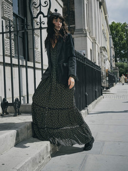 FatFace Maggie Velvet Blazer, £125, Eden Autumn Maxi Dress, £79