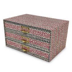 AFlight of Charleston Patterned Paper-Covered Collector's Drawers