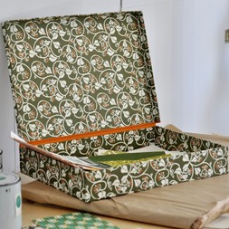 A3 Box File Covered in Ivy Patterned Paper