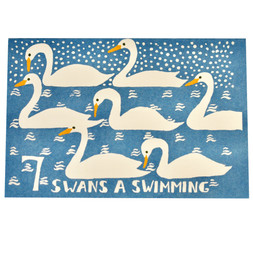 Card Seven Swans A-Swimming