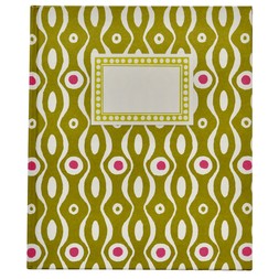 Large Hardback Notebook Persephone Bright Olive and Cool Pink