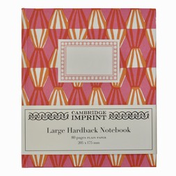 Large Hardback Notebook Threadwork Bright Pink and Orange