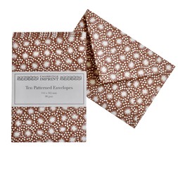 Packet of Ten Patterned Envelopes in Animalcules Cocoa