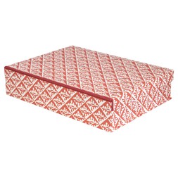 A4 Box File Oak Leaves Red