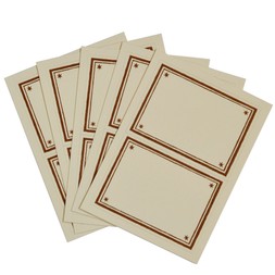 Packet of 10 Self-Adhesive Labels with Cocoa Brown Border