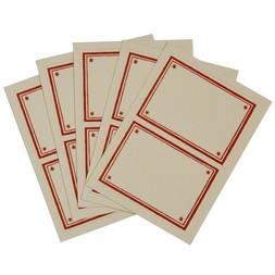 Packet of 10 Self-Adhesive Labels with Crimson Border