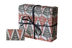 Dancing Trees Wrapping Paper and Gift Tag
