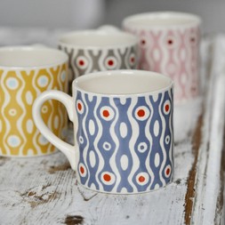 Mug Persephone Cornflower and Bright Red