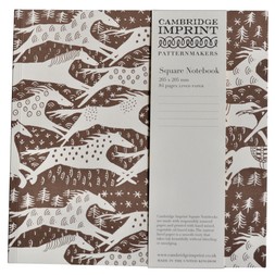 Square Lined Notebook in Horses Chocolate