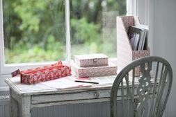 Desk Furniture in Reds and Pinks