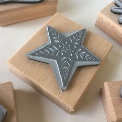 Printing Block Large Star With Leaves