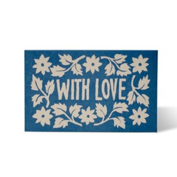Pack of Gift Cards Leaves and Stars Bright Blue
