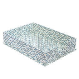 A4 Letter Tray Oak Leaves Bright Blue