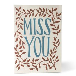 Card Miss You Cocoa and Turquoise