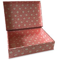 A4 Box File Milky Way Old Red and Pink