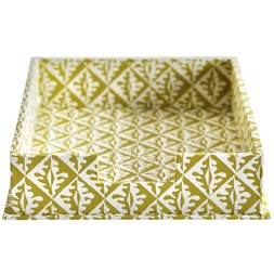 Small Letter Tray Oak Leaves Sap Green