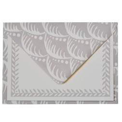 Ten Postcards with Patterned Border in Pearl Grey